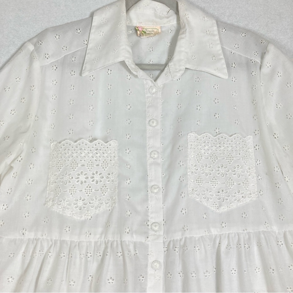 Vintage Bonnie Srauss  Maxi Dress Women's  Embroidered Size 10 White - Picture 4 of 16